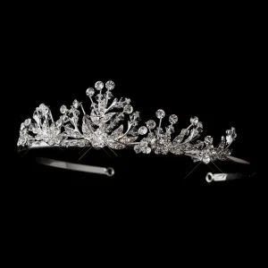 Silver Plated Swarovski Crystal Tiara Crown