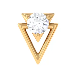 Simple Diamond Solitaire Triangle Cartilage Earring