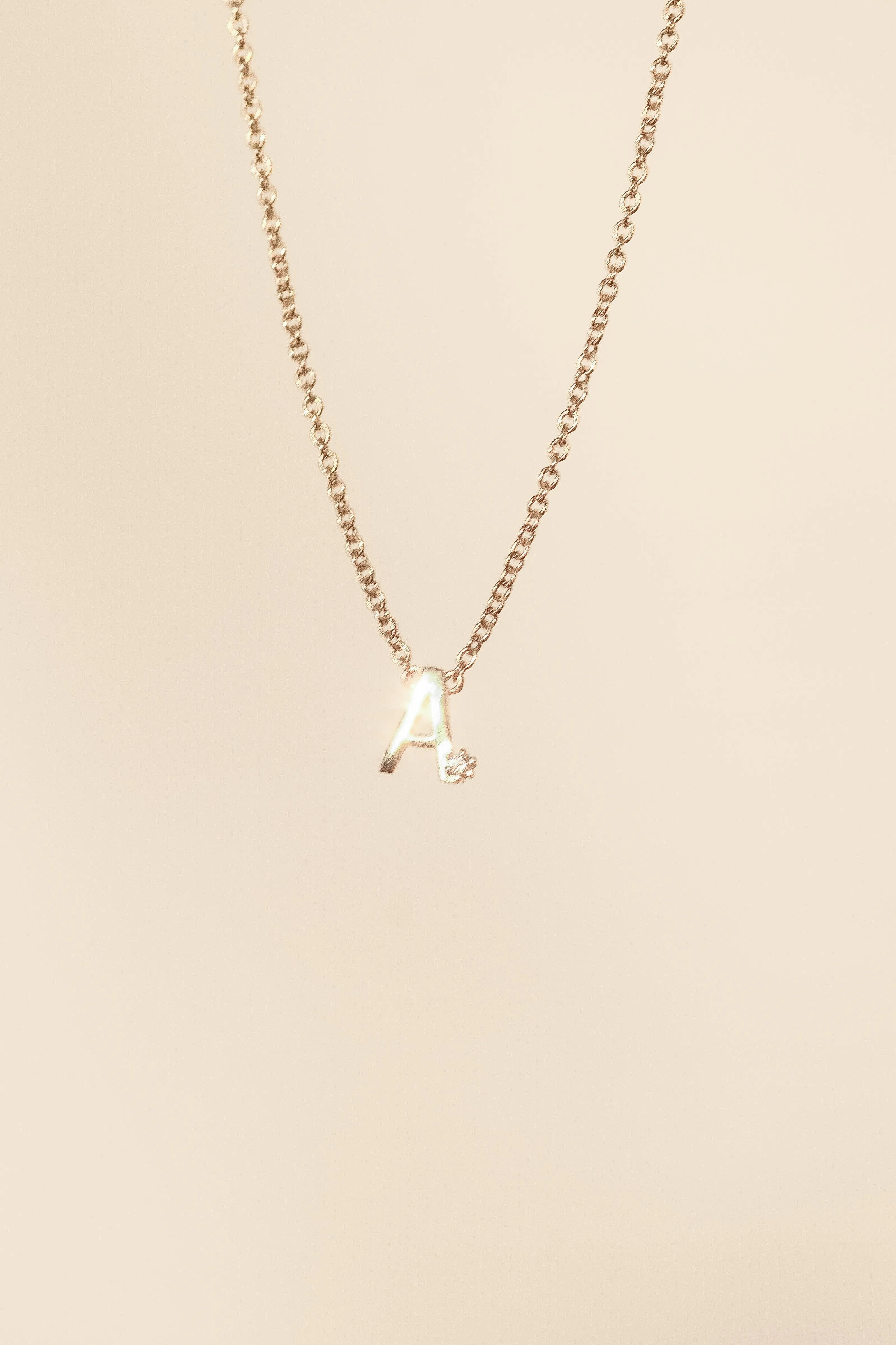 Solid Gold Initial Necklace