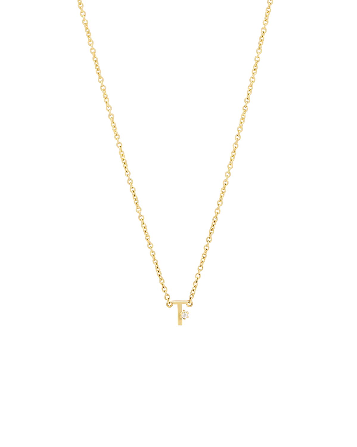 Solid Gold Initial Necklace