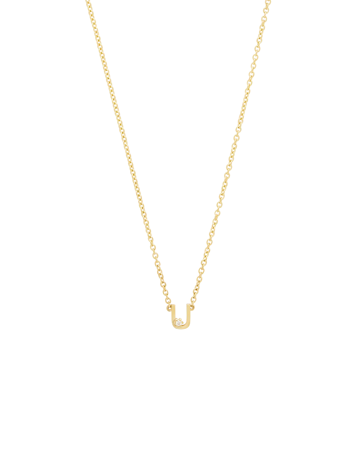 Solid Gold Initial Necklace