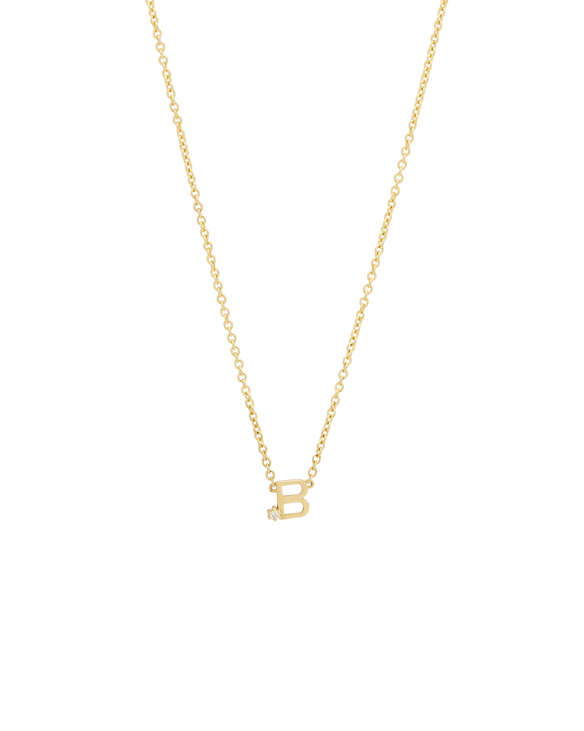 Solid Gold Initial Necklace