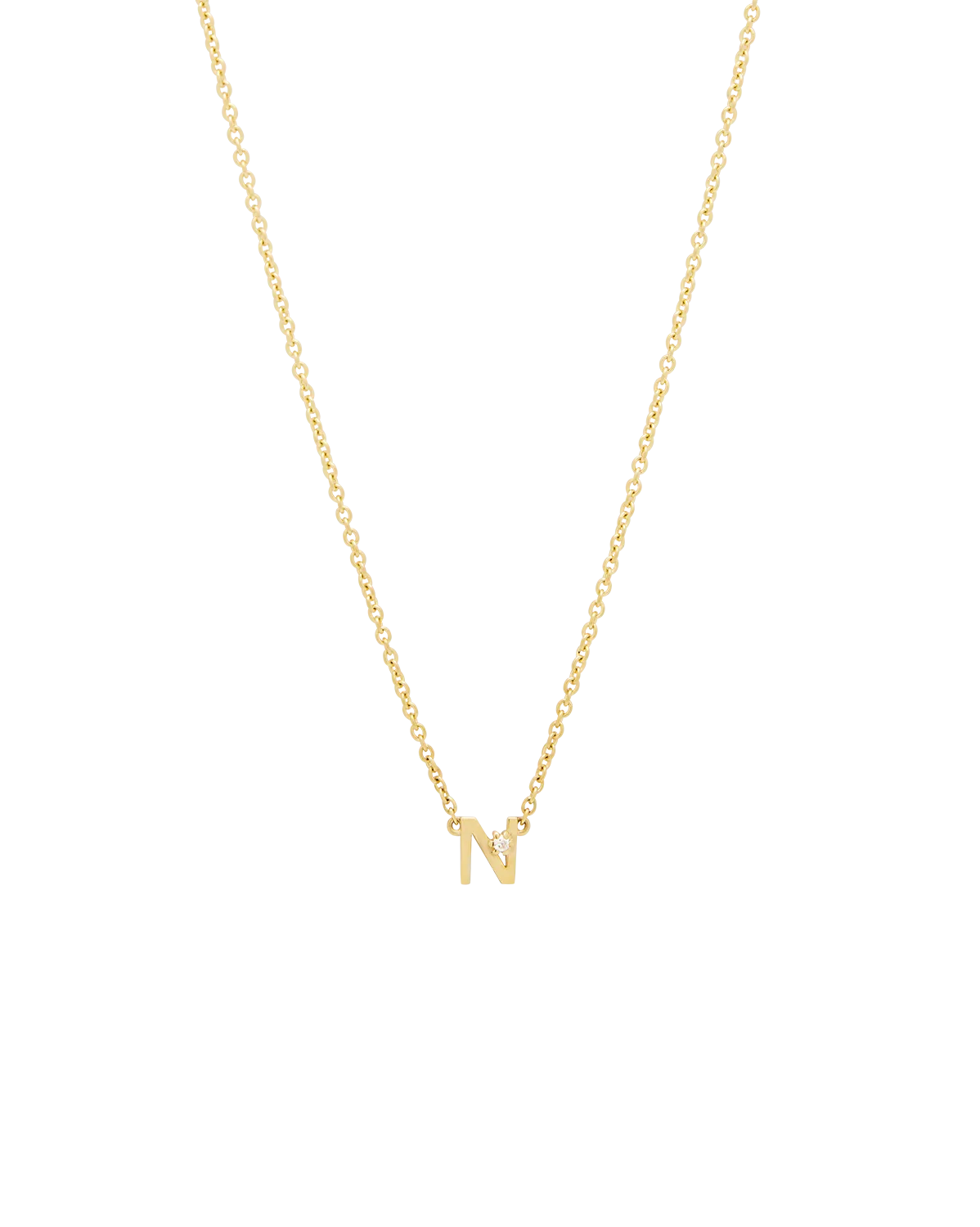 Solid Gold Initial Necklace