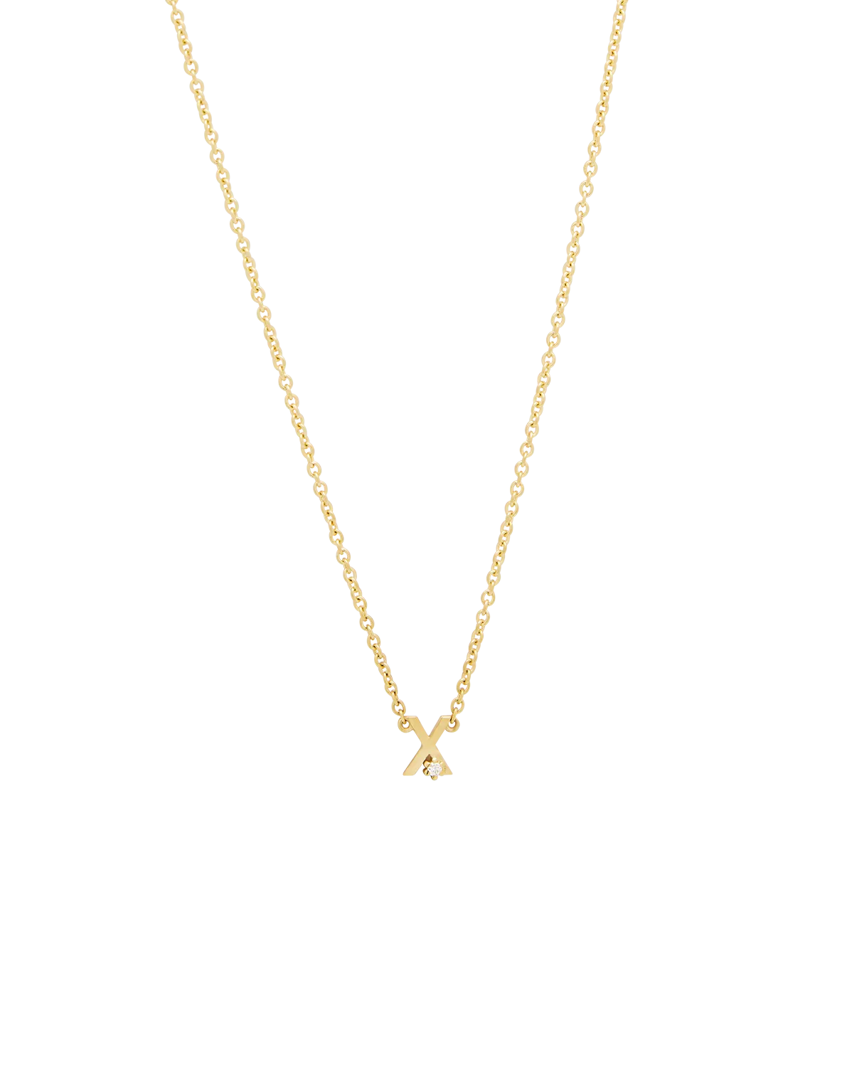 Solid Gold Initial Necklace