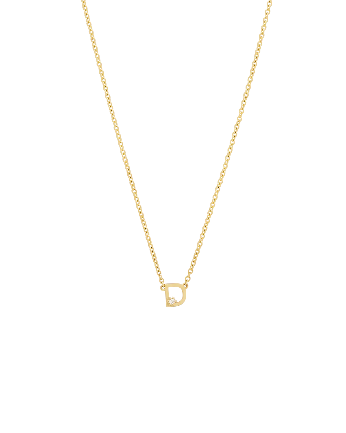 Solid Gold Initial Necklace