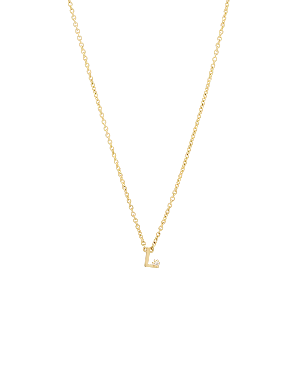 Solid Gold Initial Necklace