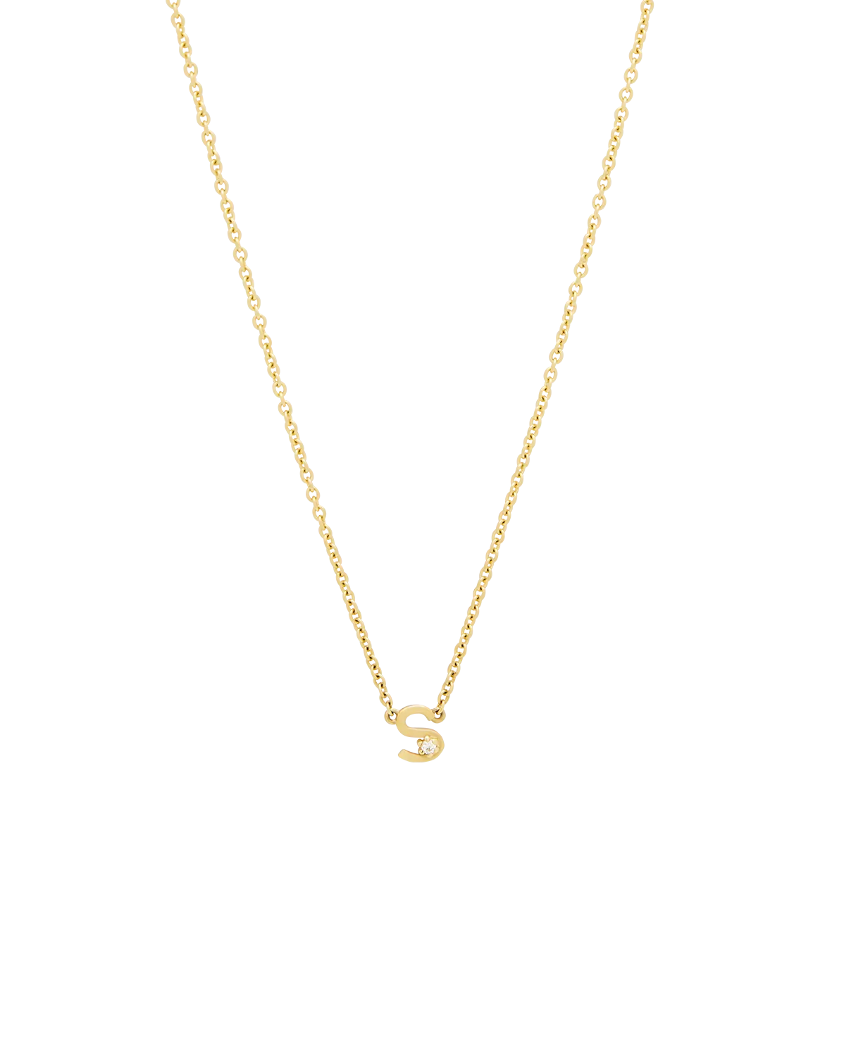 Solid Gold Initial Necklace