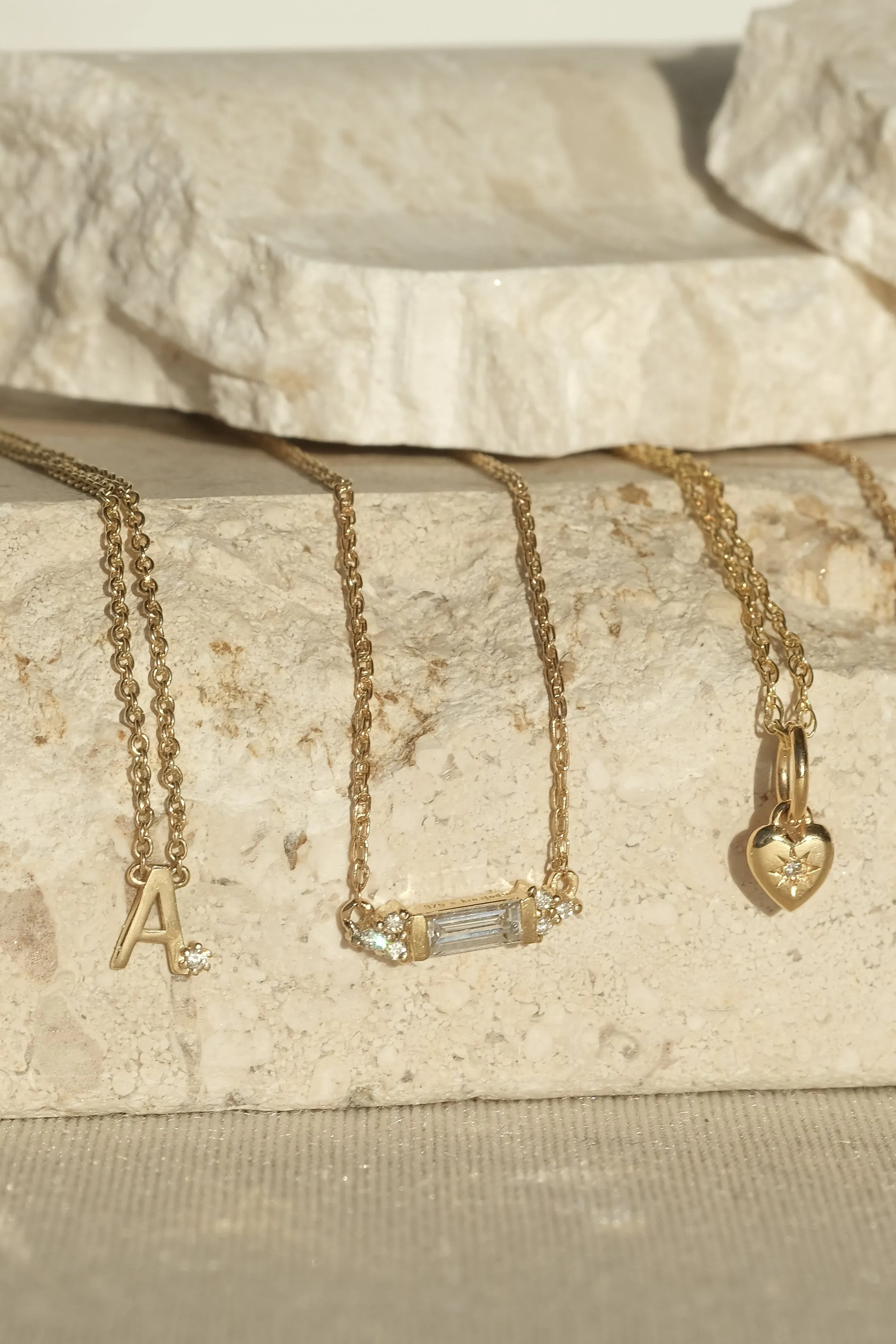 Solid Gold Initial Necklace