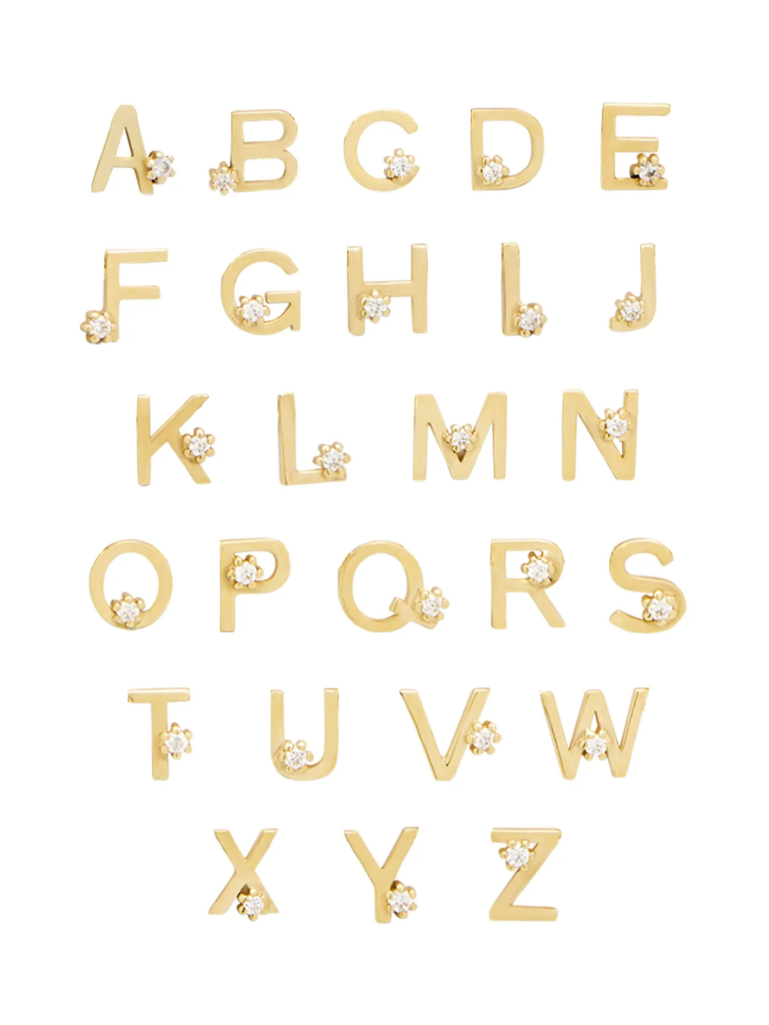 Solid Gold Initial Necklace