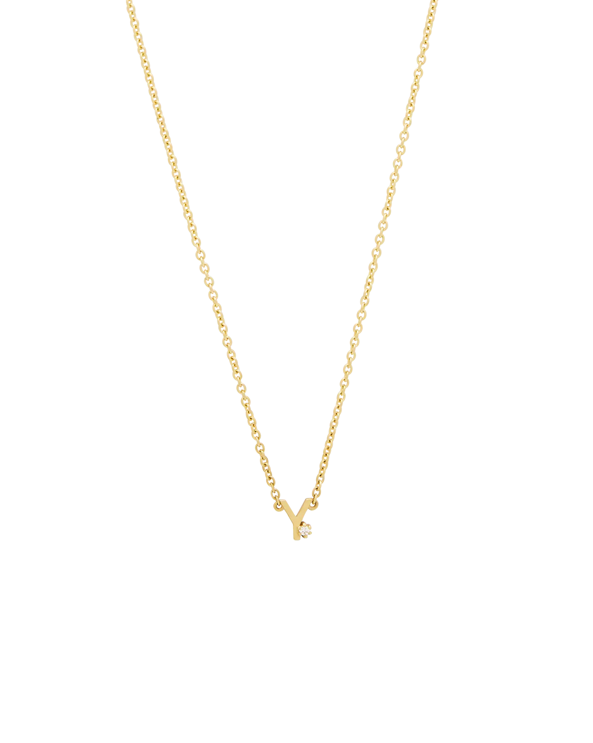 Solid Gold Initial Necklace