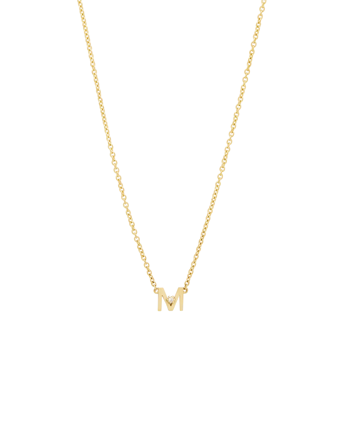 Solid Gold Initial Necklace