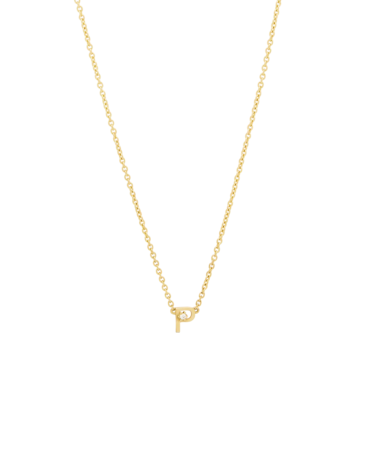 Solid Gold Initial Necklace