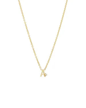 Solid Gold Initial Necklace