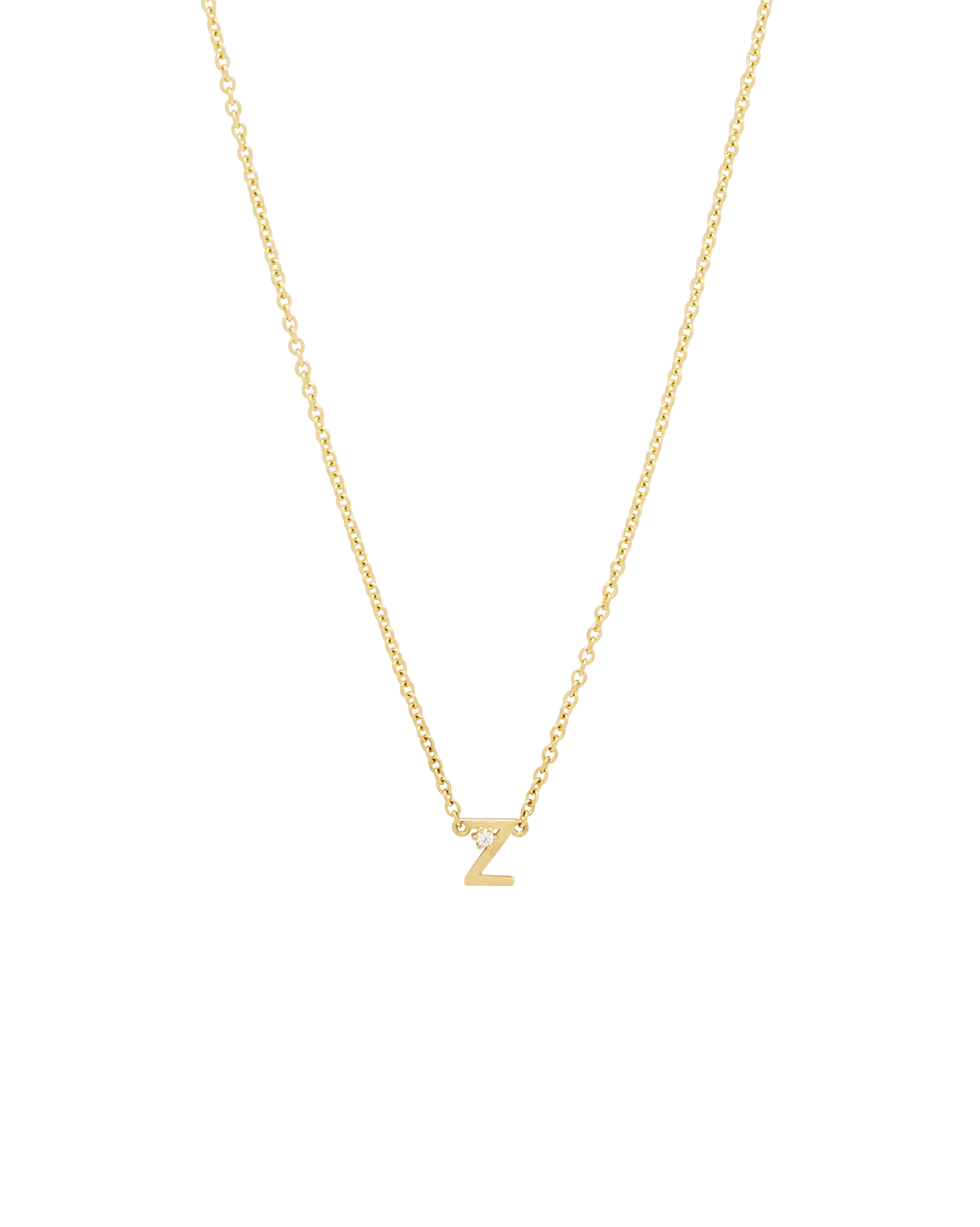 Solid Gold Initial Necklace