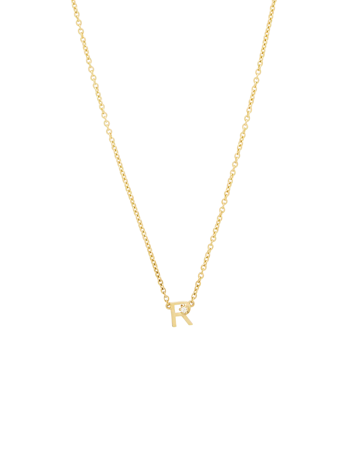 Solid Gold Initial Necklace