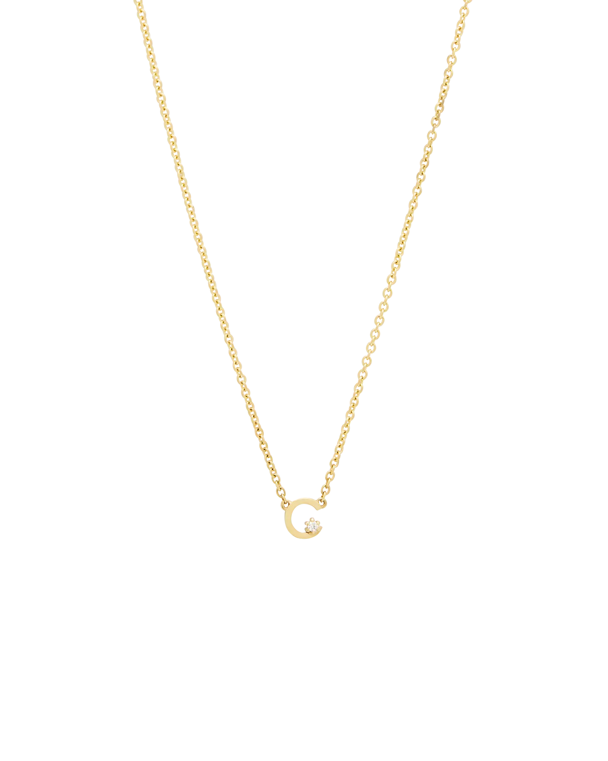 Solid Gold Initial Necklace