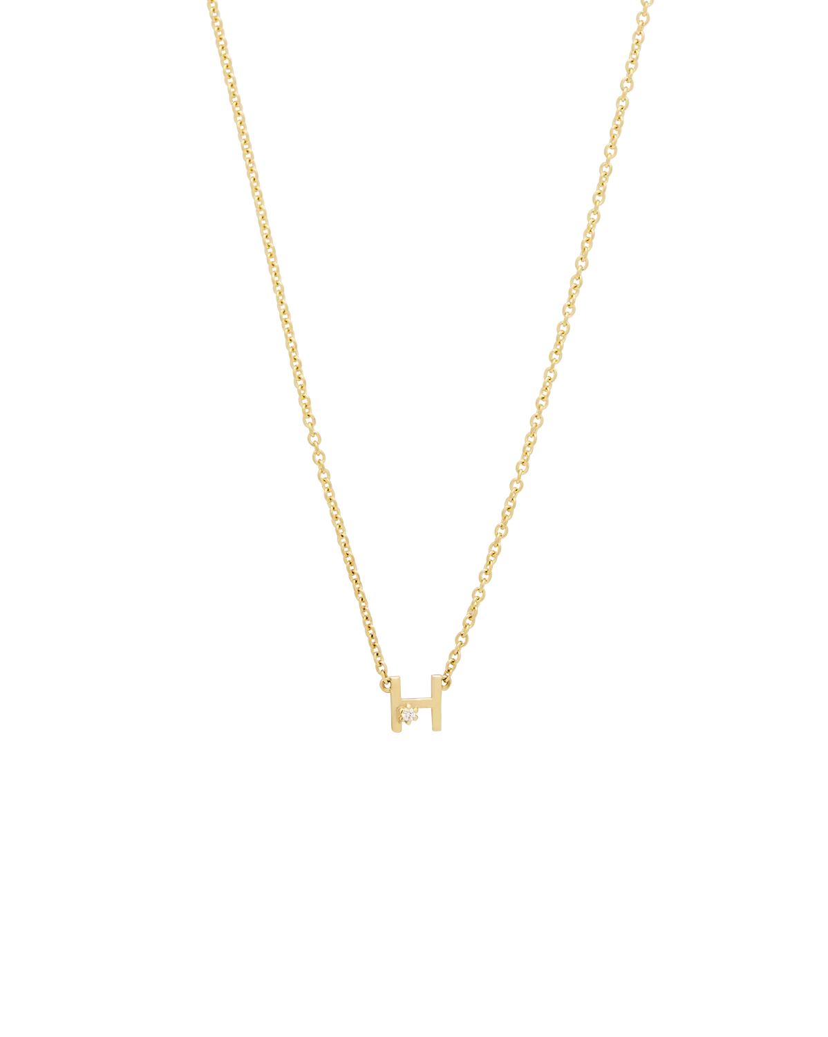 Solid Gold Initial Necklace