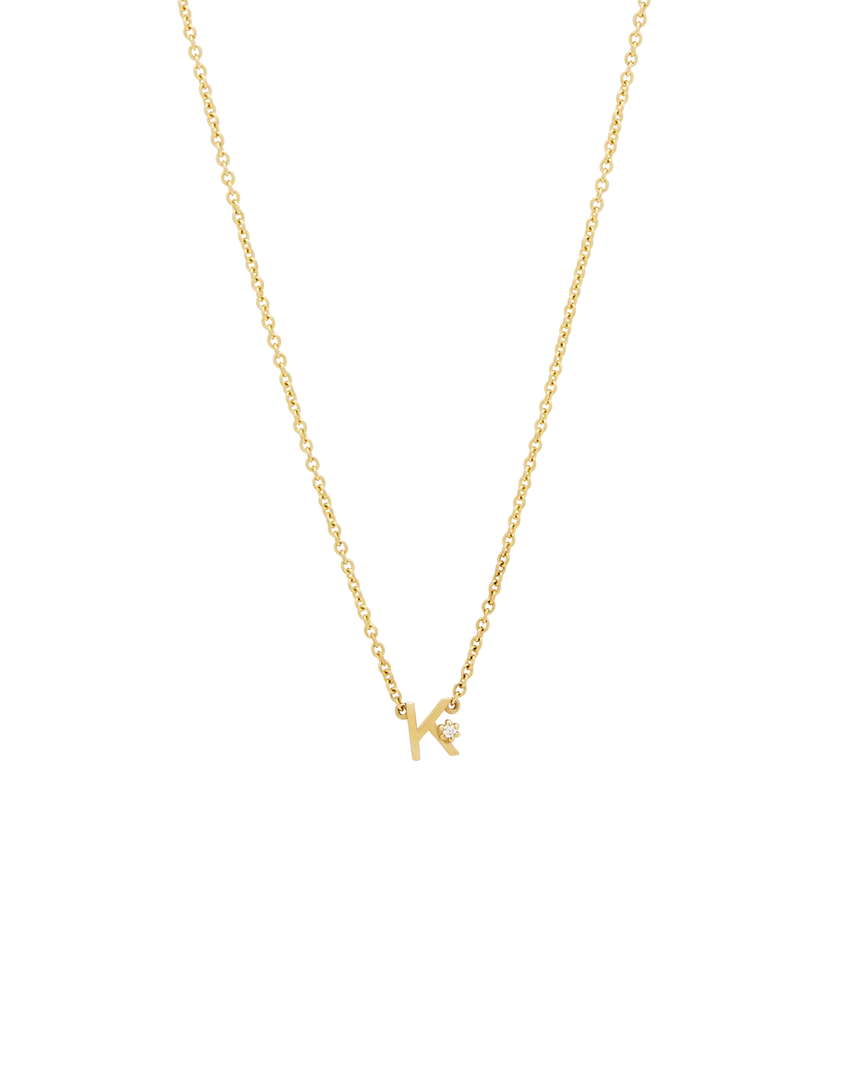 Solid Gold Initial Necklace