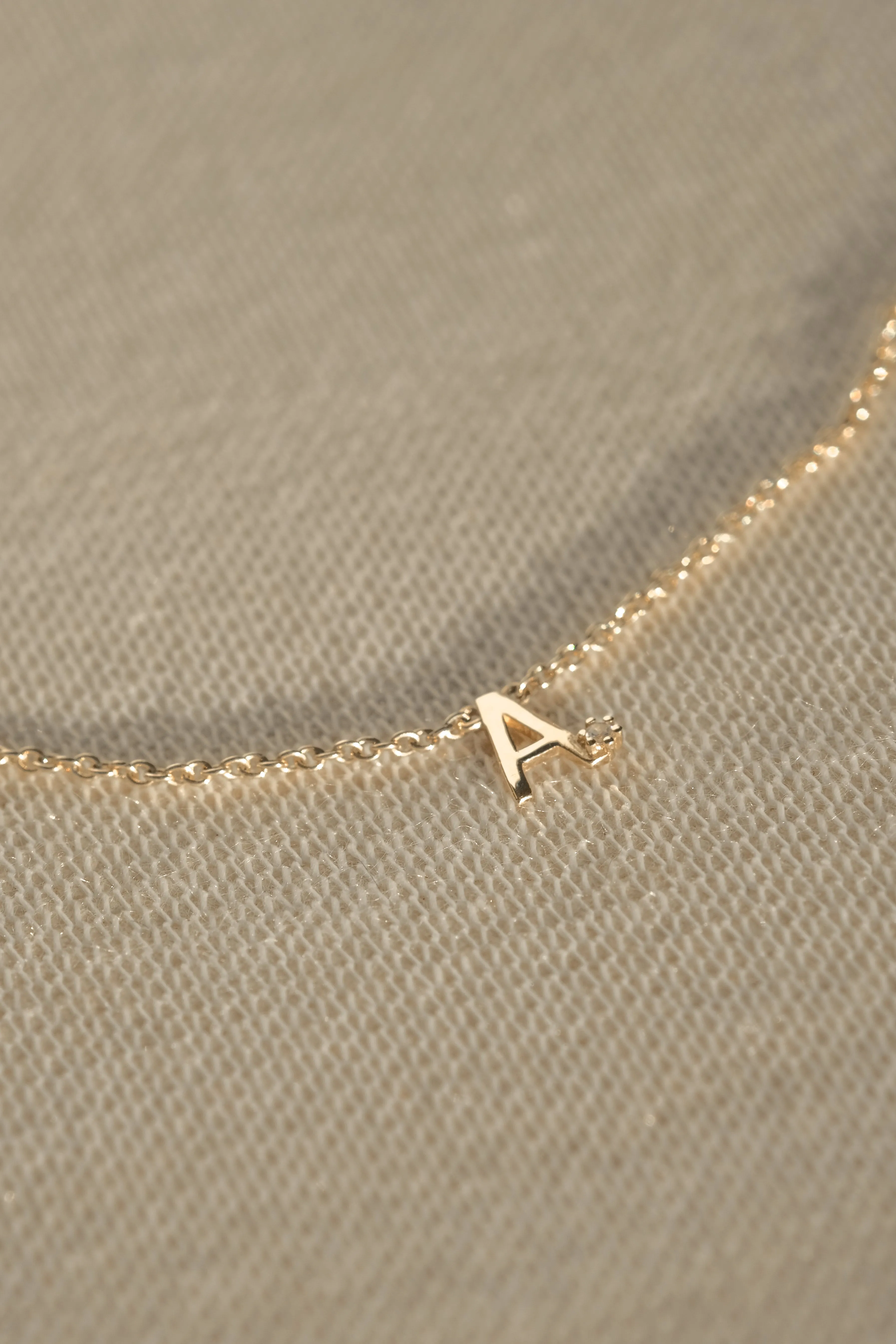 Solid Gold Initial Necklace