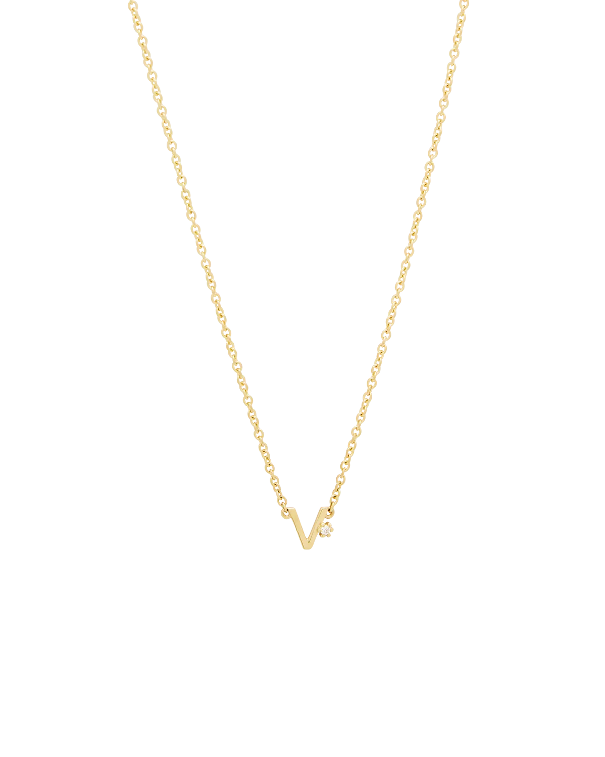 Solid Gold Initial Necklace