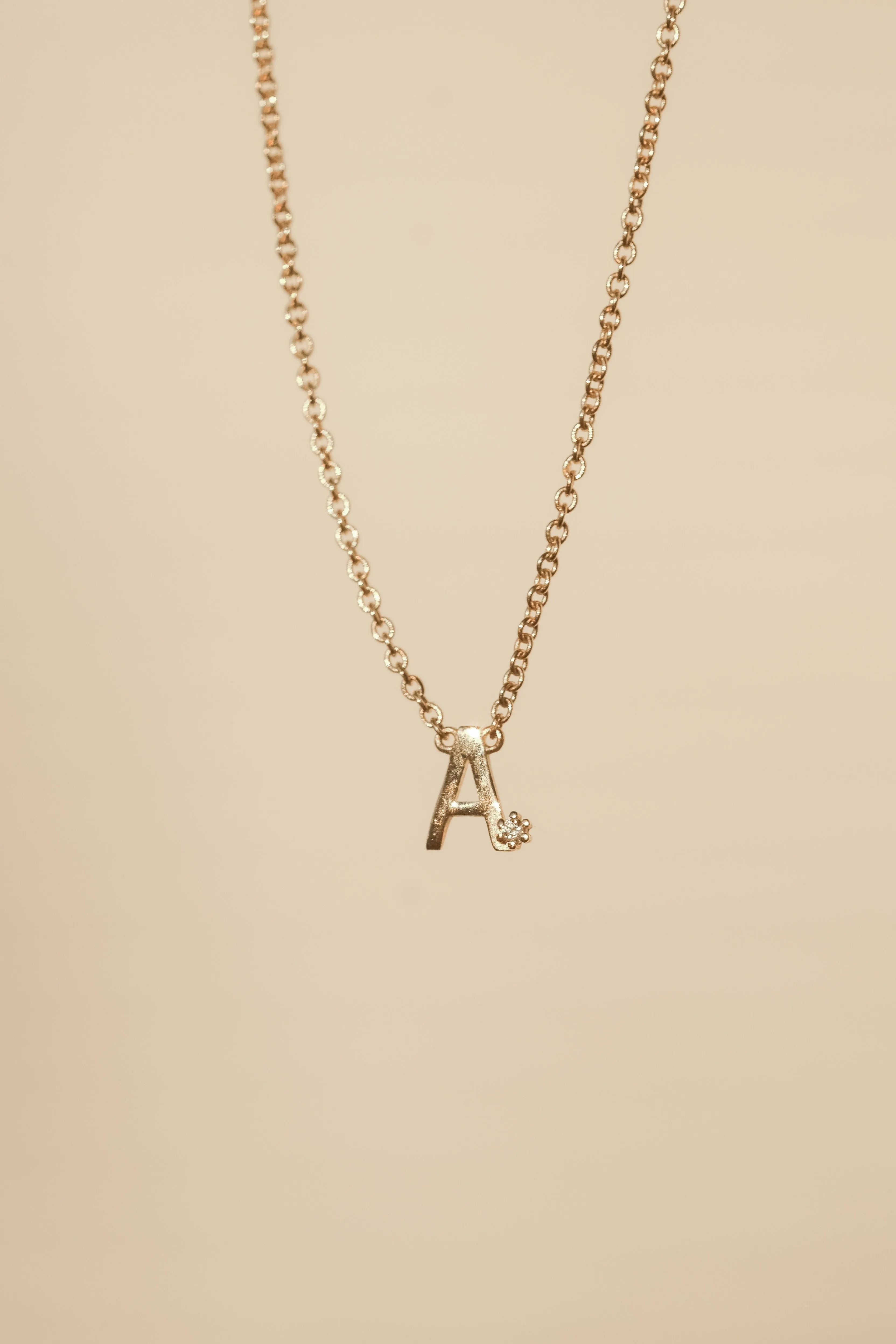 Solid Gold Initial Necklace