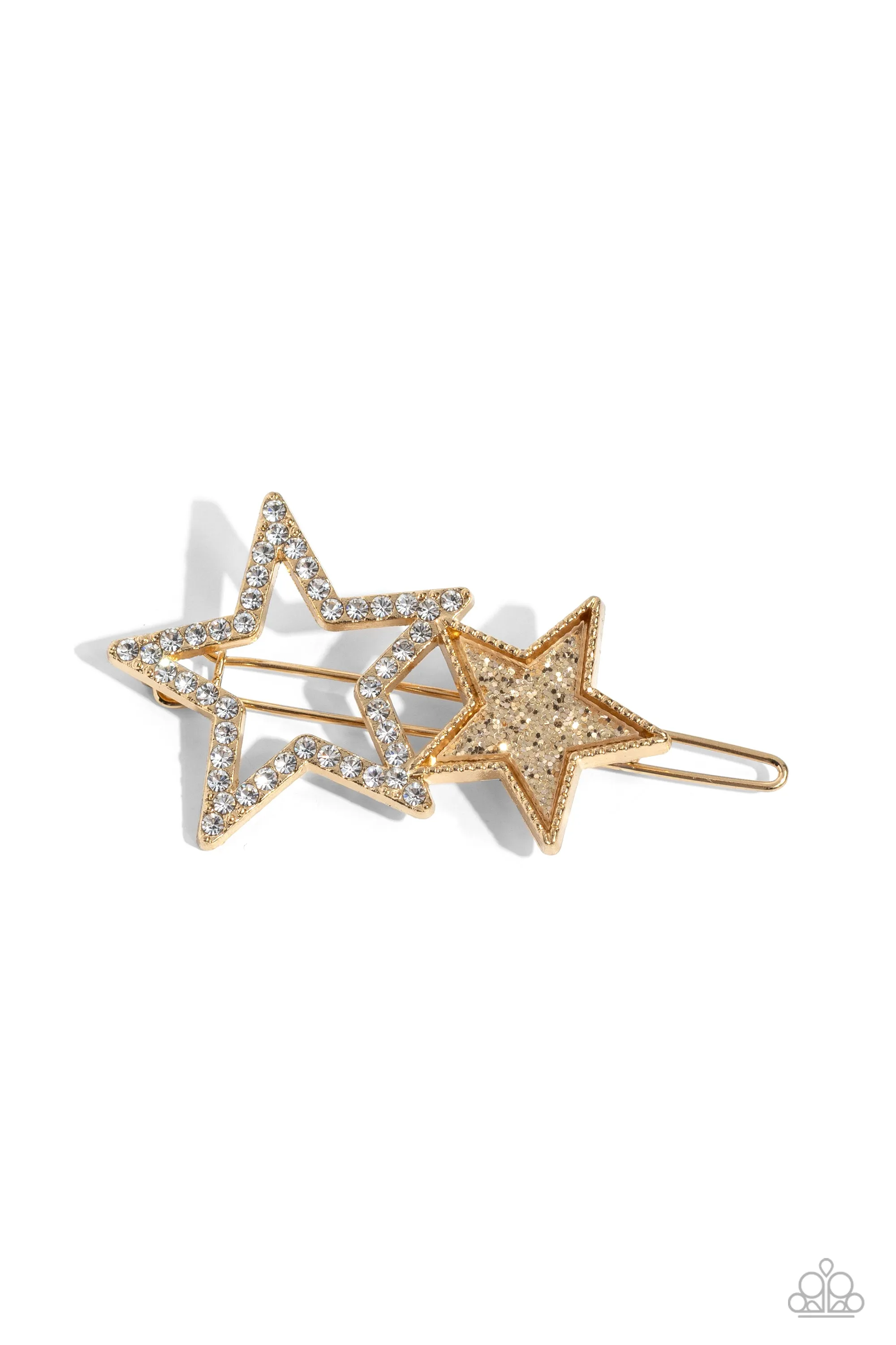 Stellar Shine - Gold Hair Clip - Paparazzi Accessories