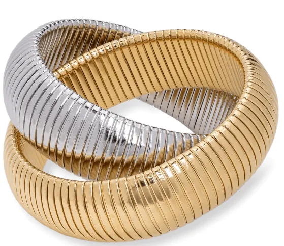 Stephanie Two-Tone Coil Bangle