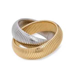 Stephanie Two-Tone Coil Bangle