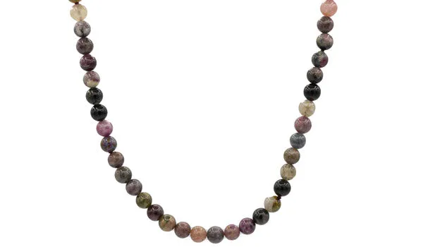 Sterling Silver 90's Style Mini Adjustable Watermelon Tourmaline Necklace