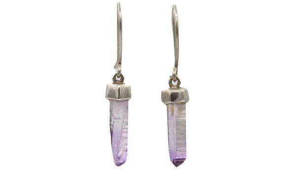 Sterling Silver Amethyst Gemstone Icicle Earrings