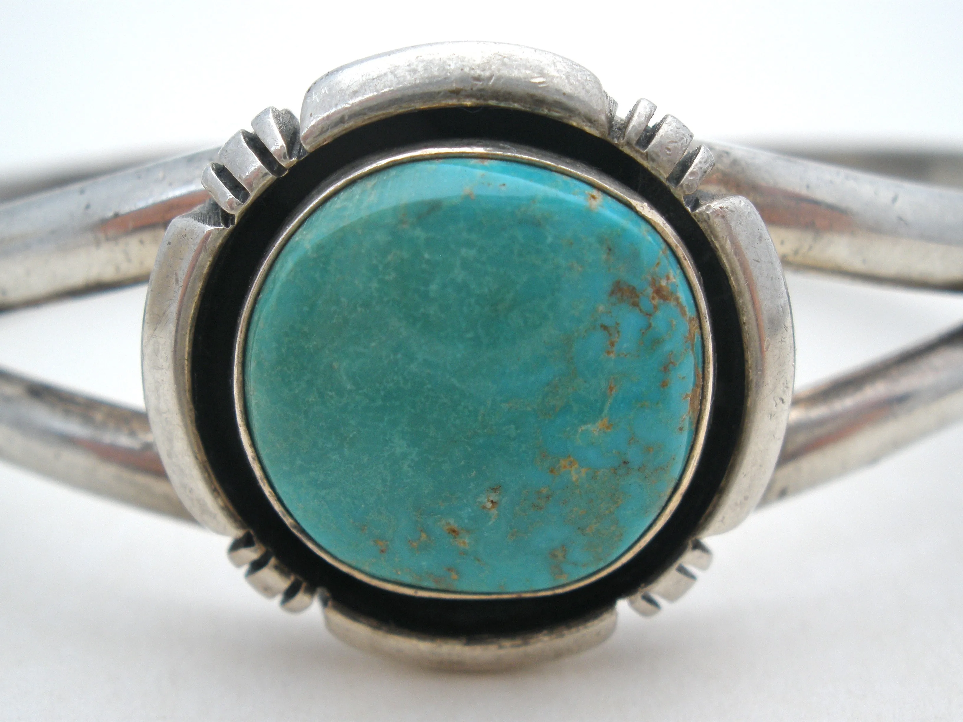 Sterling Silver Turquoise Cuff Bracelet DD Vintage