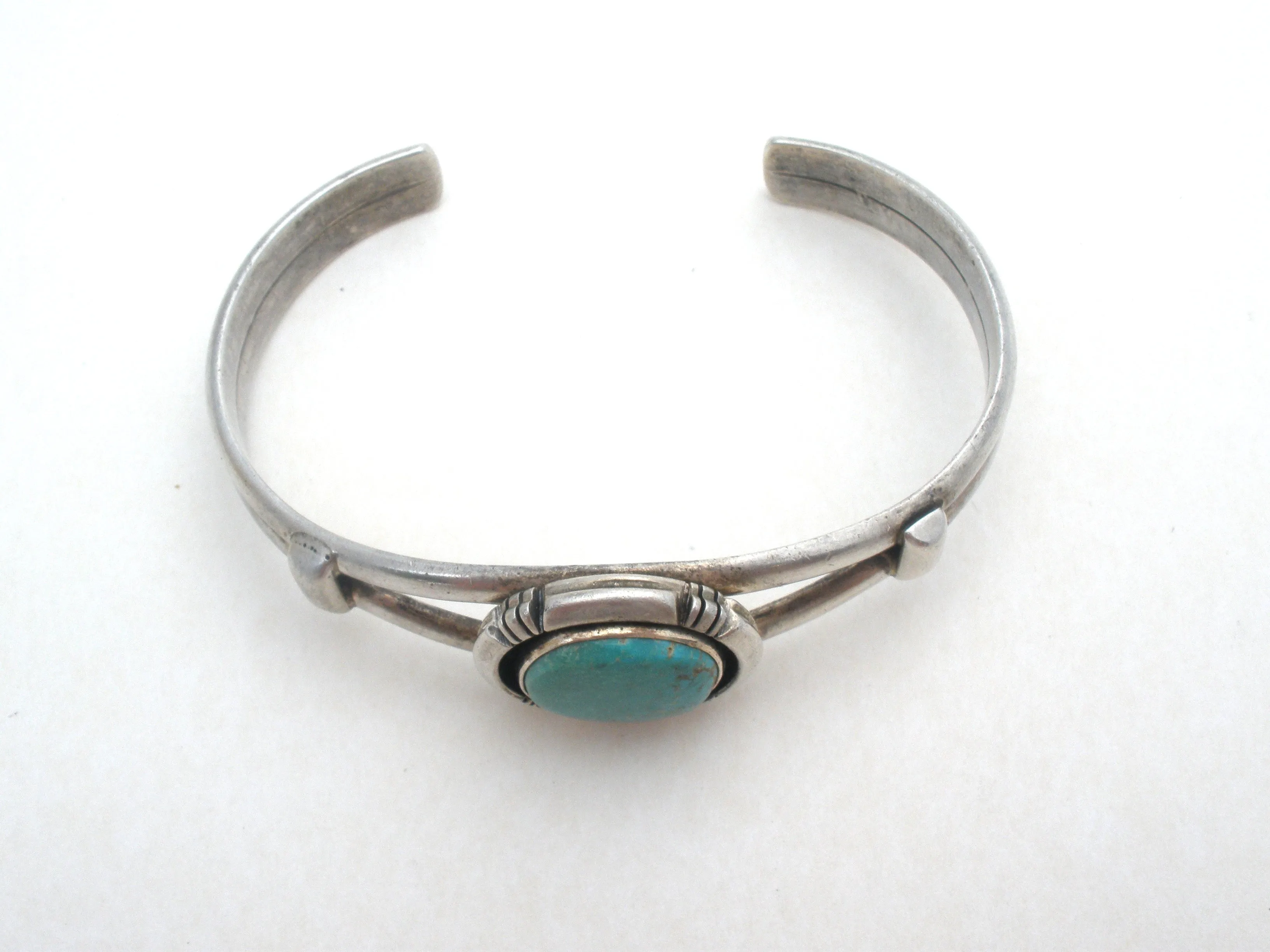 Sterling Silver Turquoise Cuff Bracelet DD Vintage