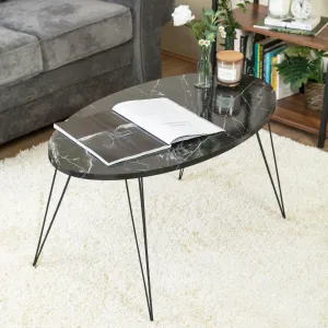 Terek Oval Black Marble Coffee Table