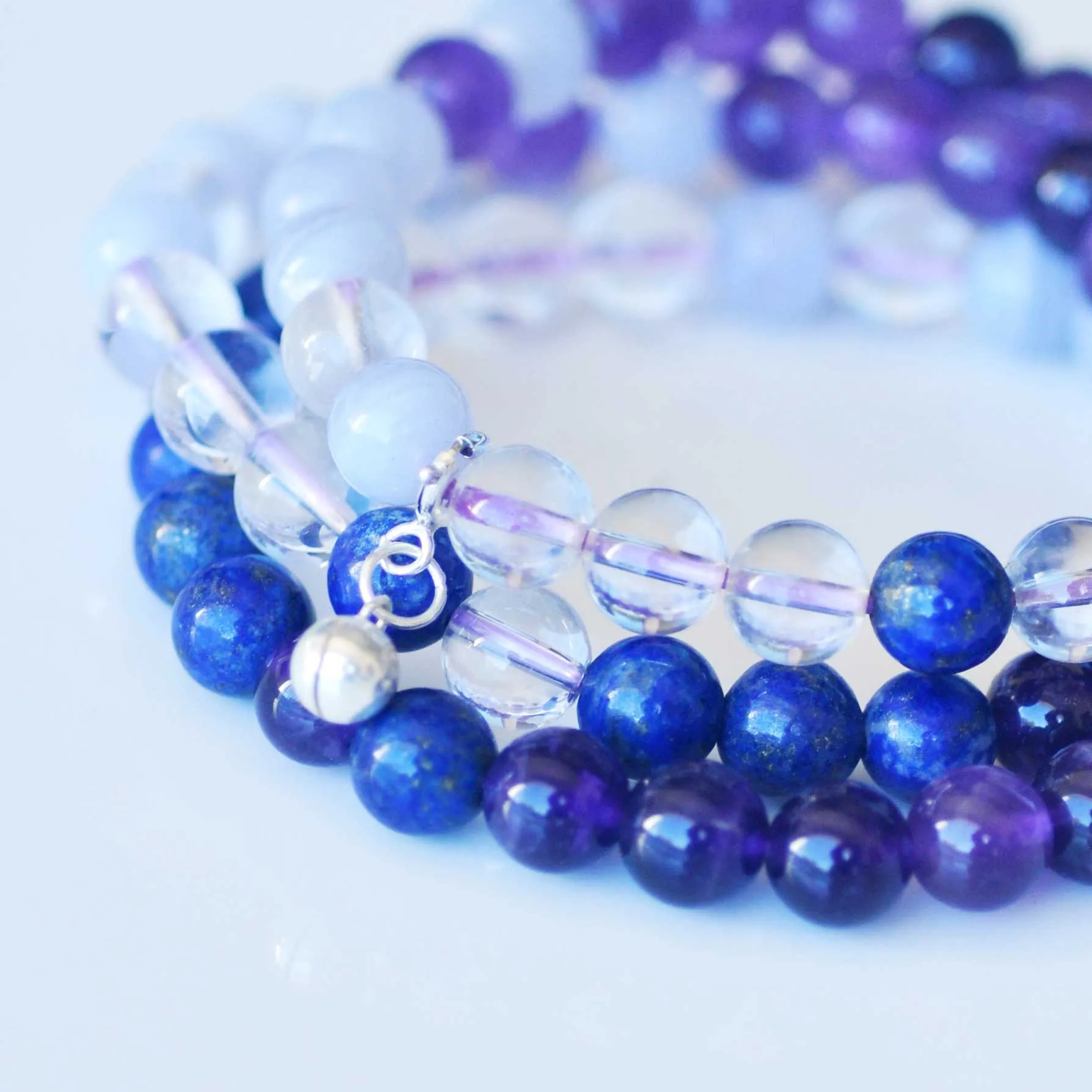 Third Eye Chakra Bracelet Stack - Intuition & Trust with FREE CHAKRA DECK