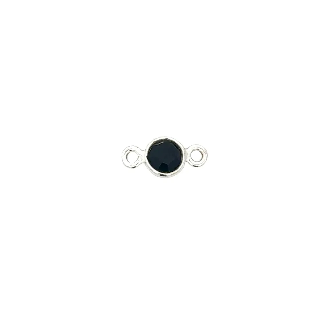 Tiny Round Channel Set Black Spinel Connector