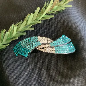 Turquoise & Clear Stone Hair Clip