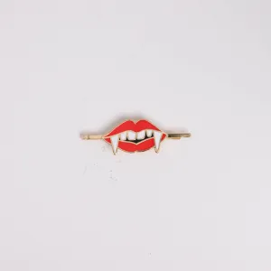 Vampire Lips Hairpin - Goth Halloween Spooky Enamel Jewelry