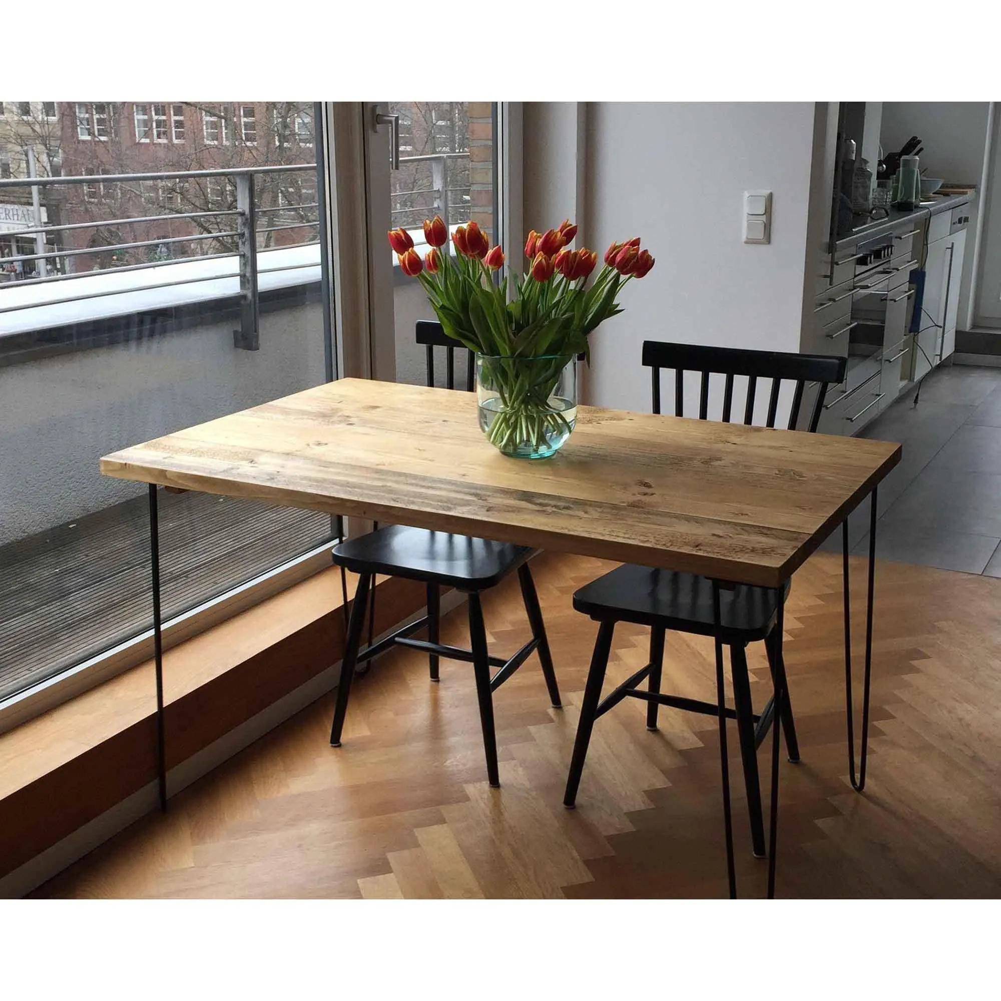 VERA: Reclaimed Hairpin Dining Table