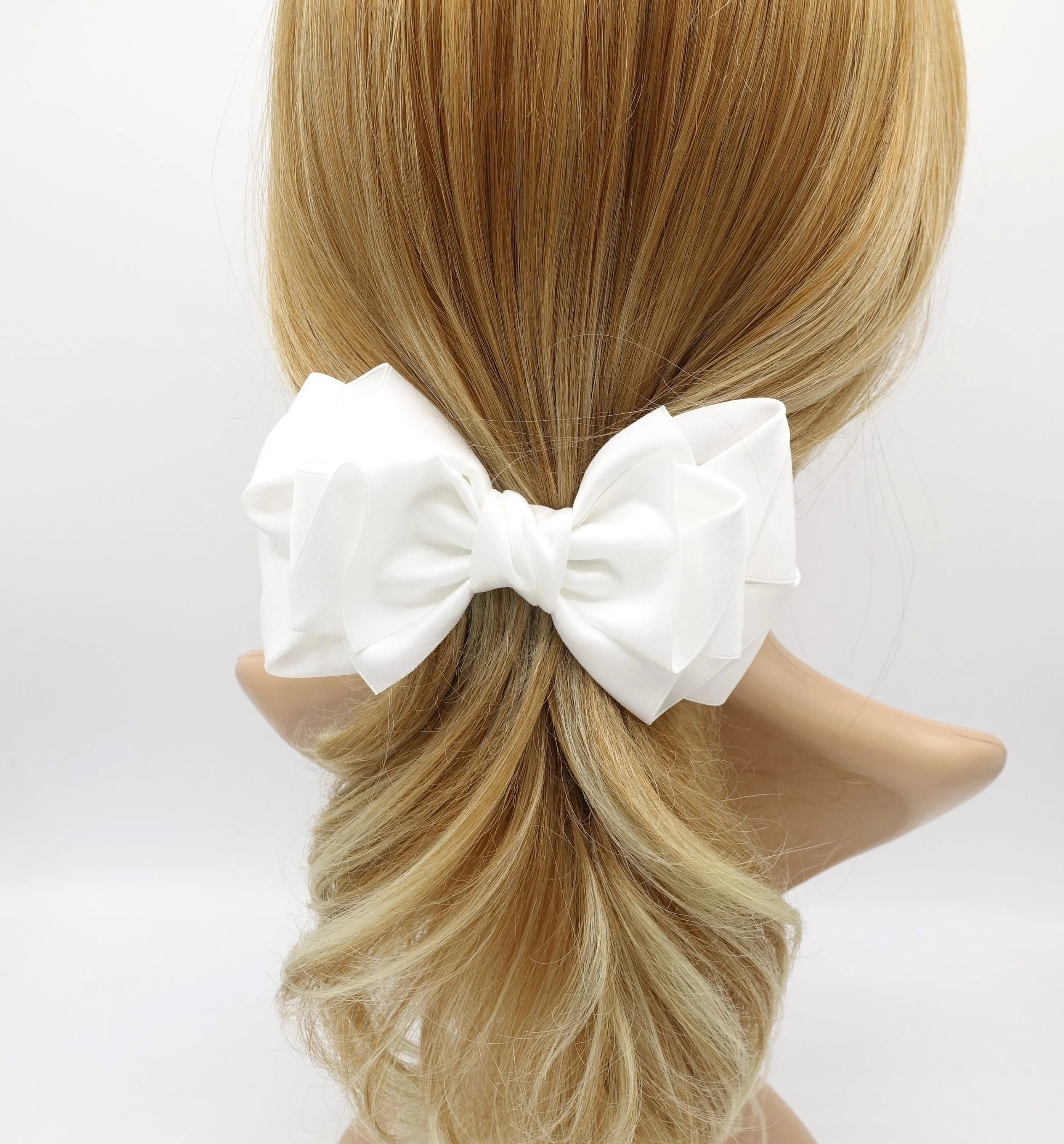 VeryShine folded and layered hair bow normal size hair accessory for women