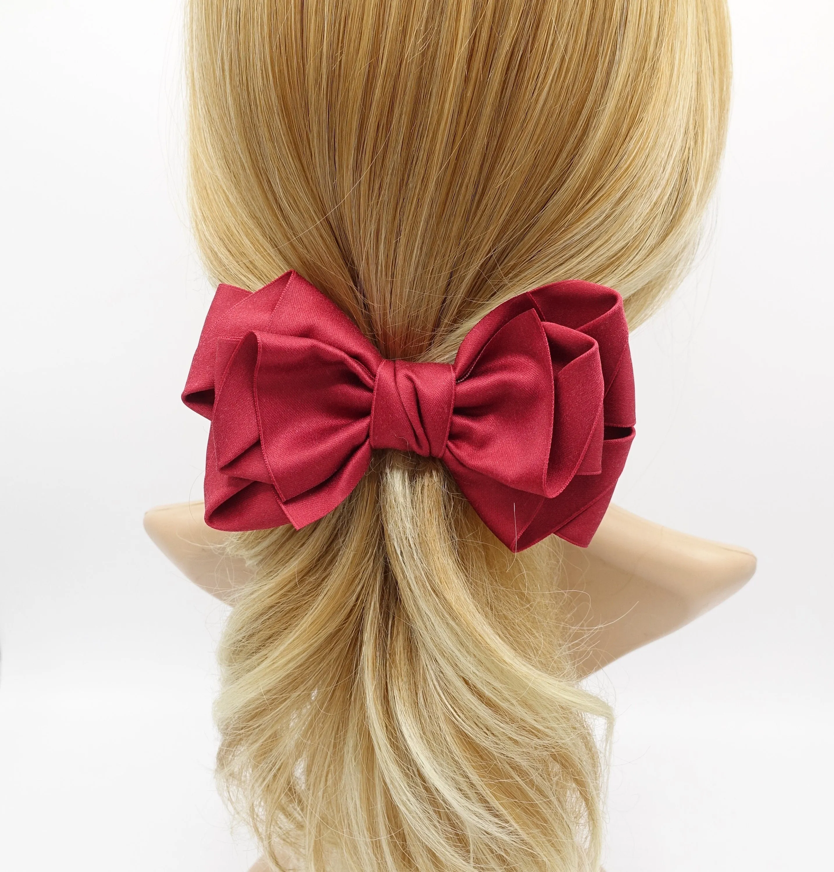 VeryShine folded and layered hair bow normal size hair accessory for women