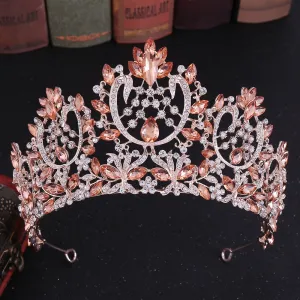 Vintage European Bridal Wedding Tiara  Crystal Crown Wedding Hair Accessory