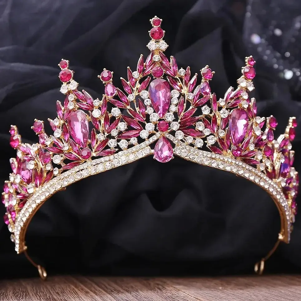 Vintage Luxury Crystal Tiara Wedding Party Crown Hair Accessories