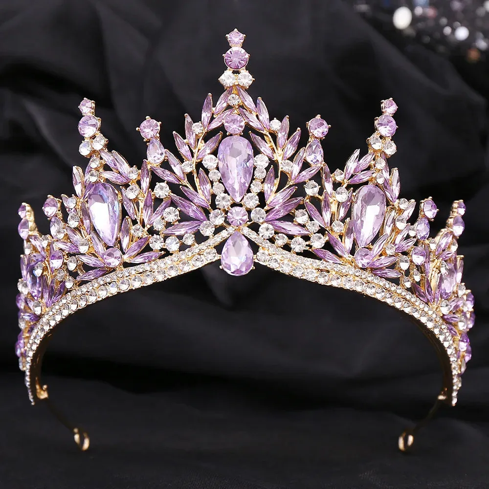 Vintage Luxury Crystal Tiara Wedding Party Crown Hair Accessories