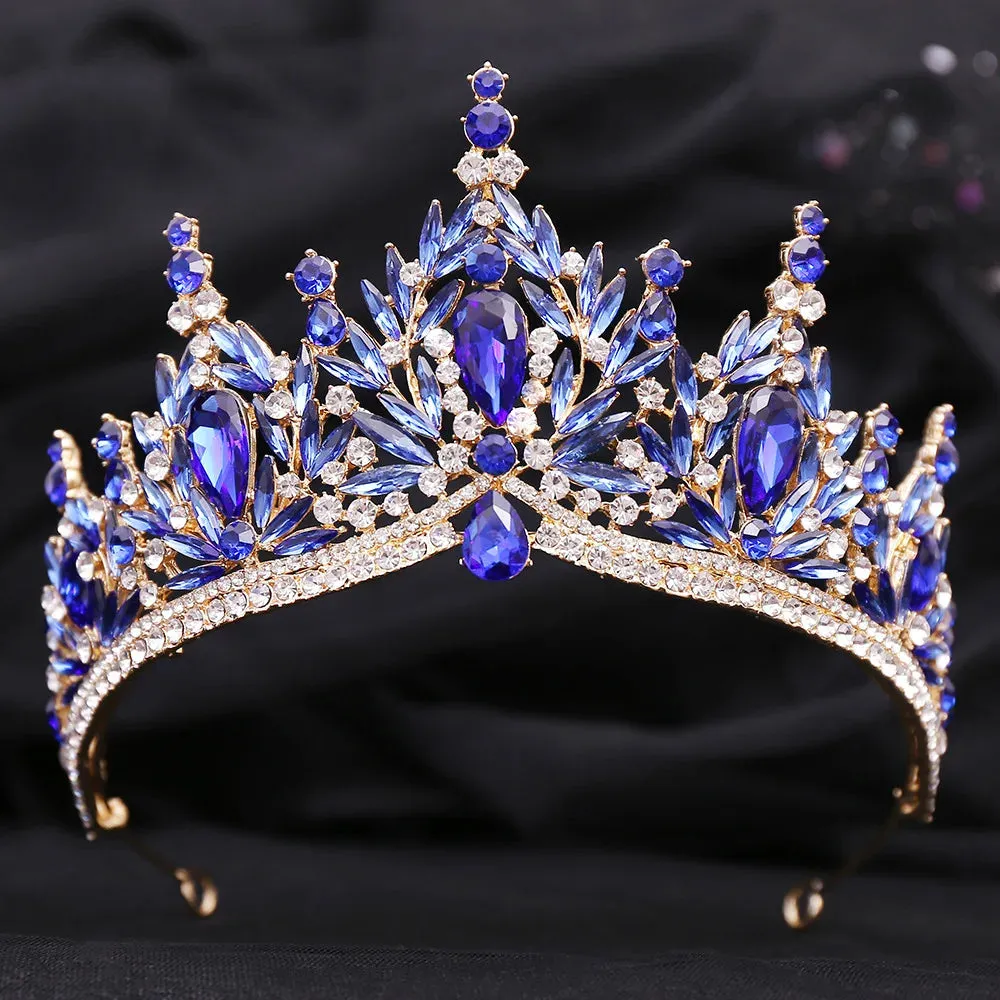 Vintage Luxury Crystal Tiara Wedding Party Crown Hair Accessories