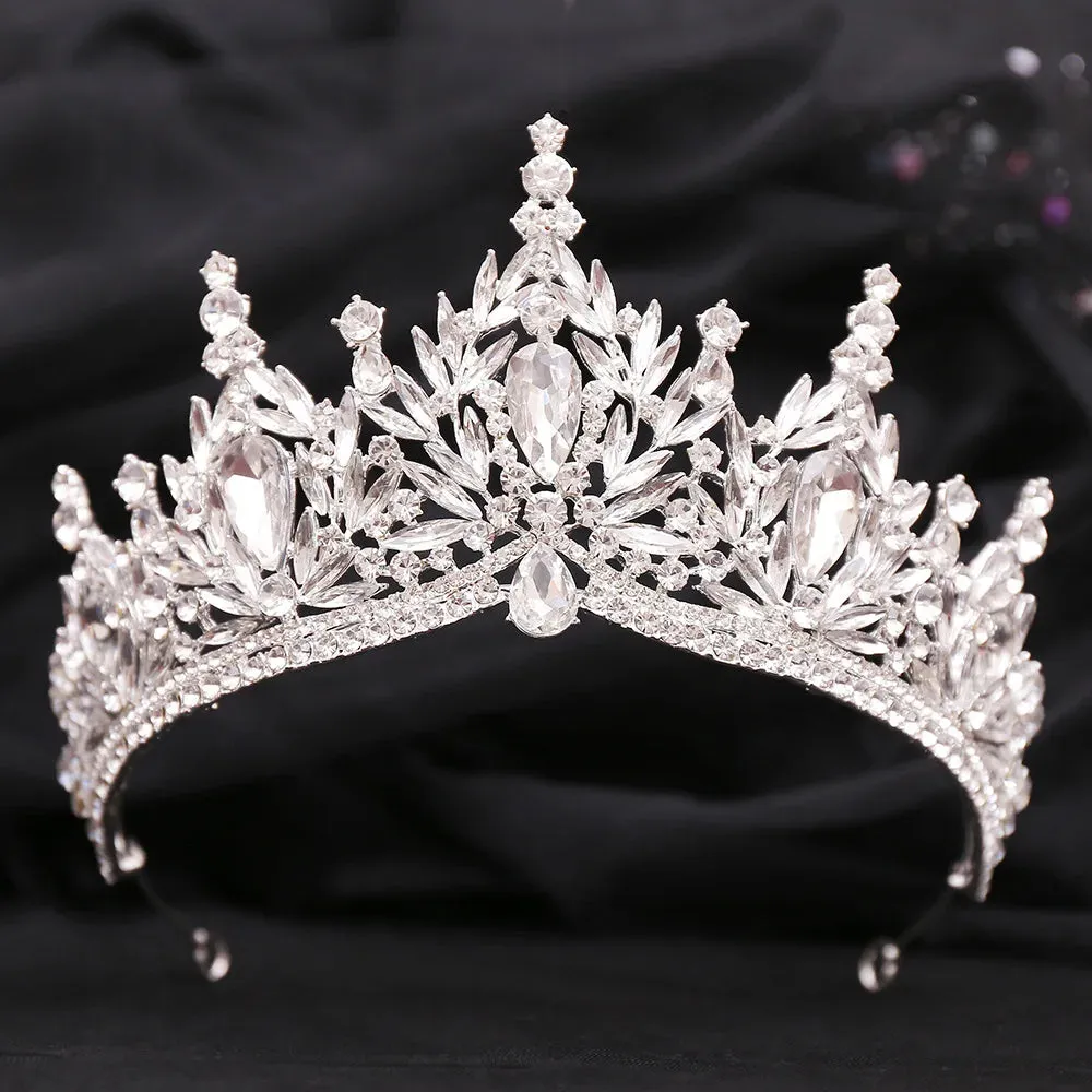 Vintage Luxury Crystal Tiara Wedding Party Crown Hair Accessories