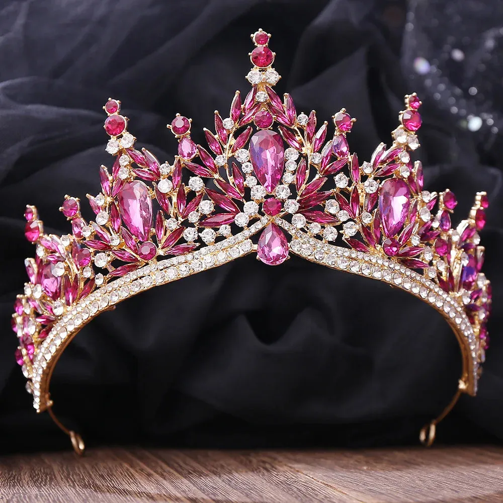 Vintage Luxury Crystal Tiara Wedding Party Crown Hair Accessories